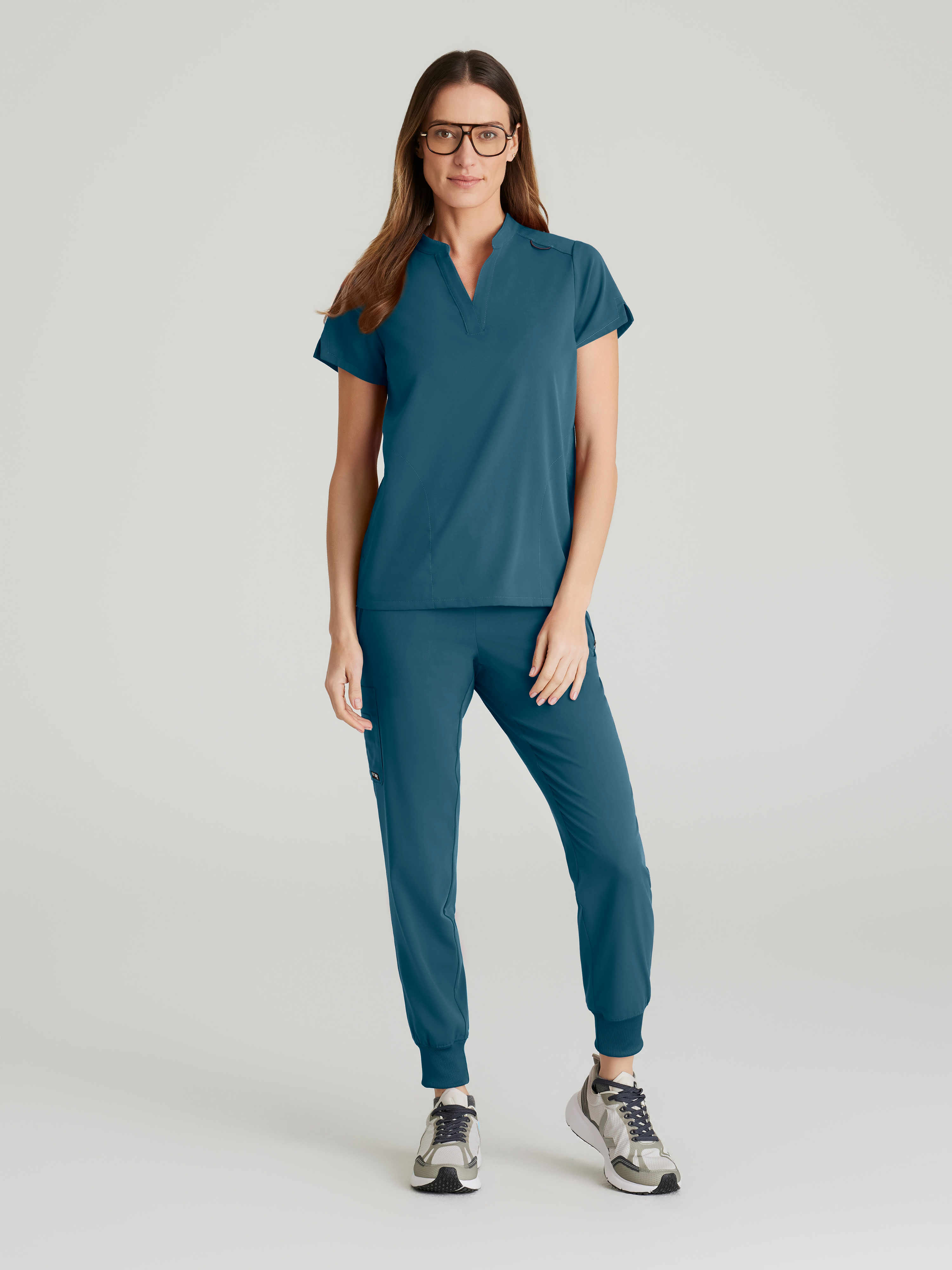 Eden 5-Pocket Mid-Rise Jogger Scrub Pant Grey's Anatomy™ by BARCO® Spandex Stretch
