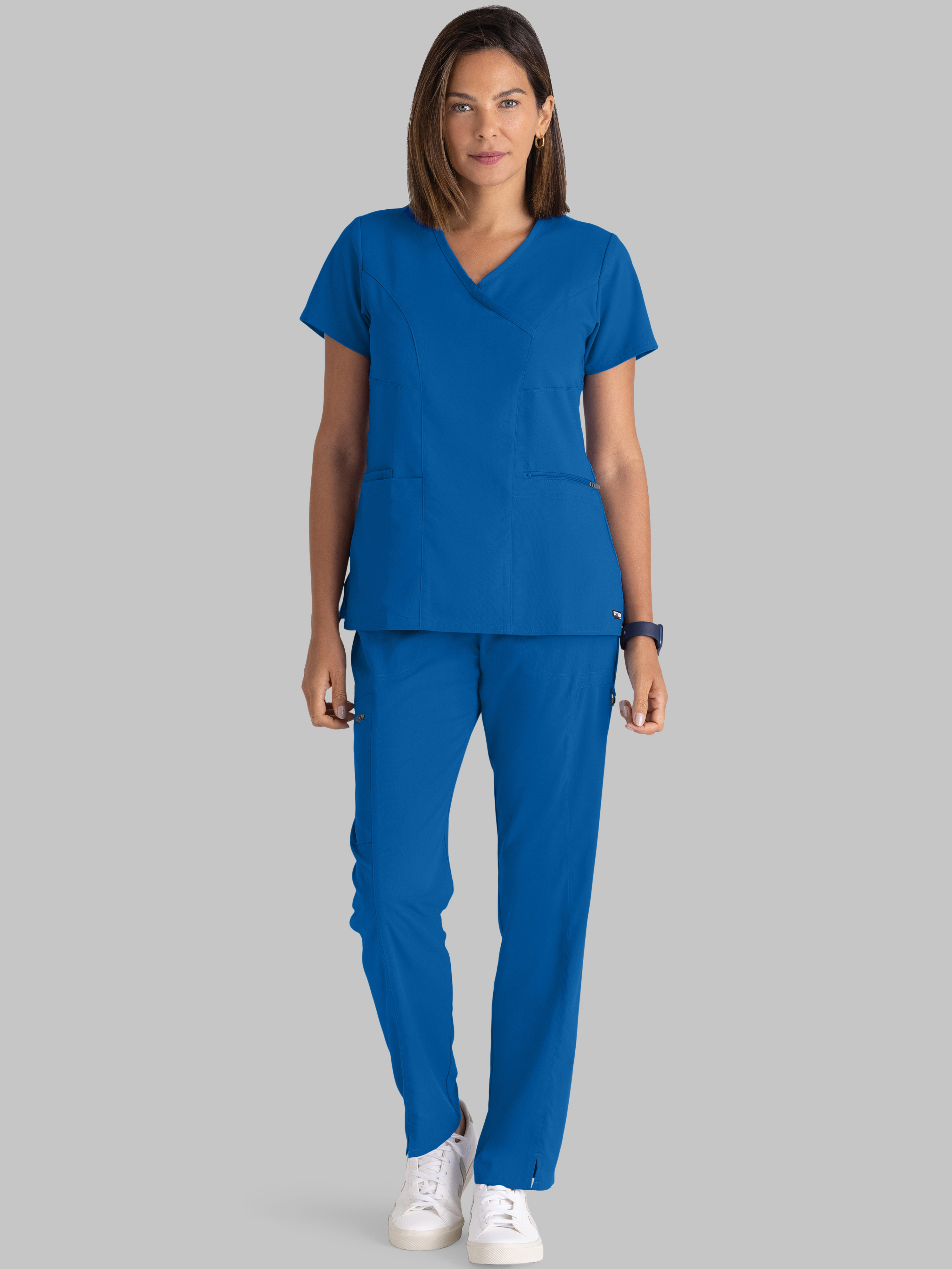 Kim 3-Pocket Mid-Rise Straight Leg Scrub Pant Grey's Anatomy™ by BARCO® Spandex Stretch