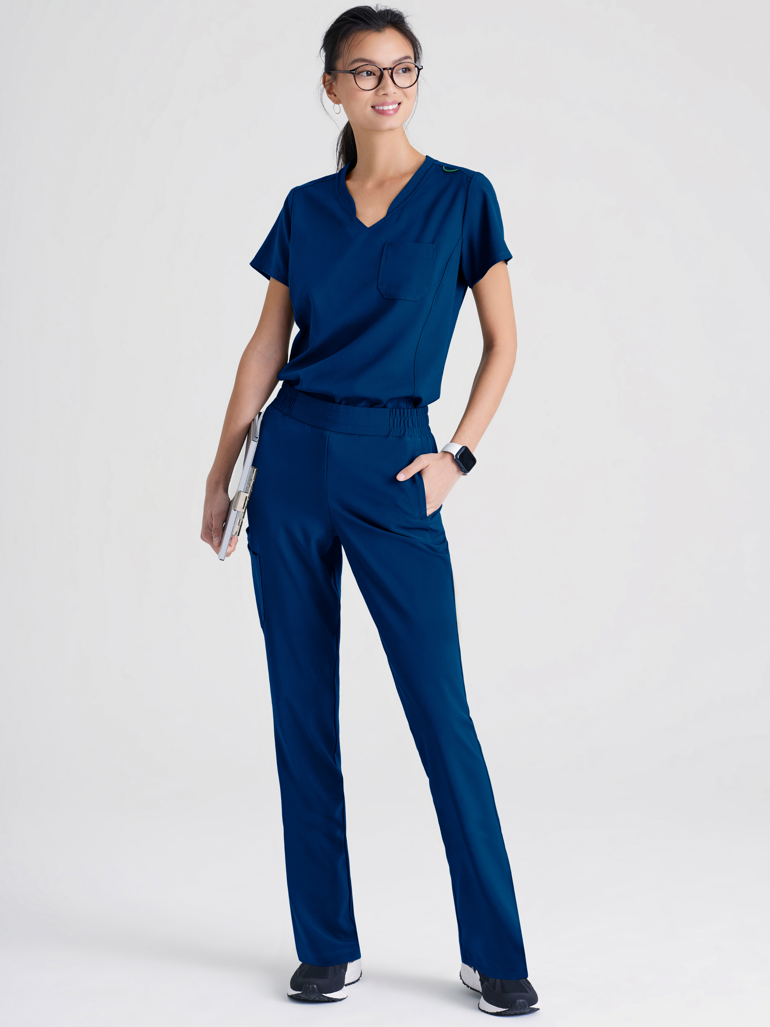 Sway 1-Pocket Banded V-Neck Ciclo® Scrub Top Grey's Anatomy™ by BARCO® Evolve