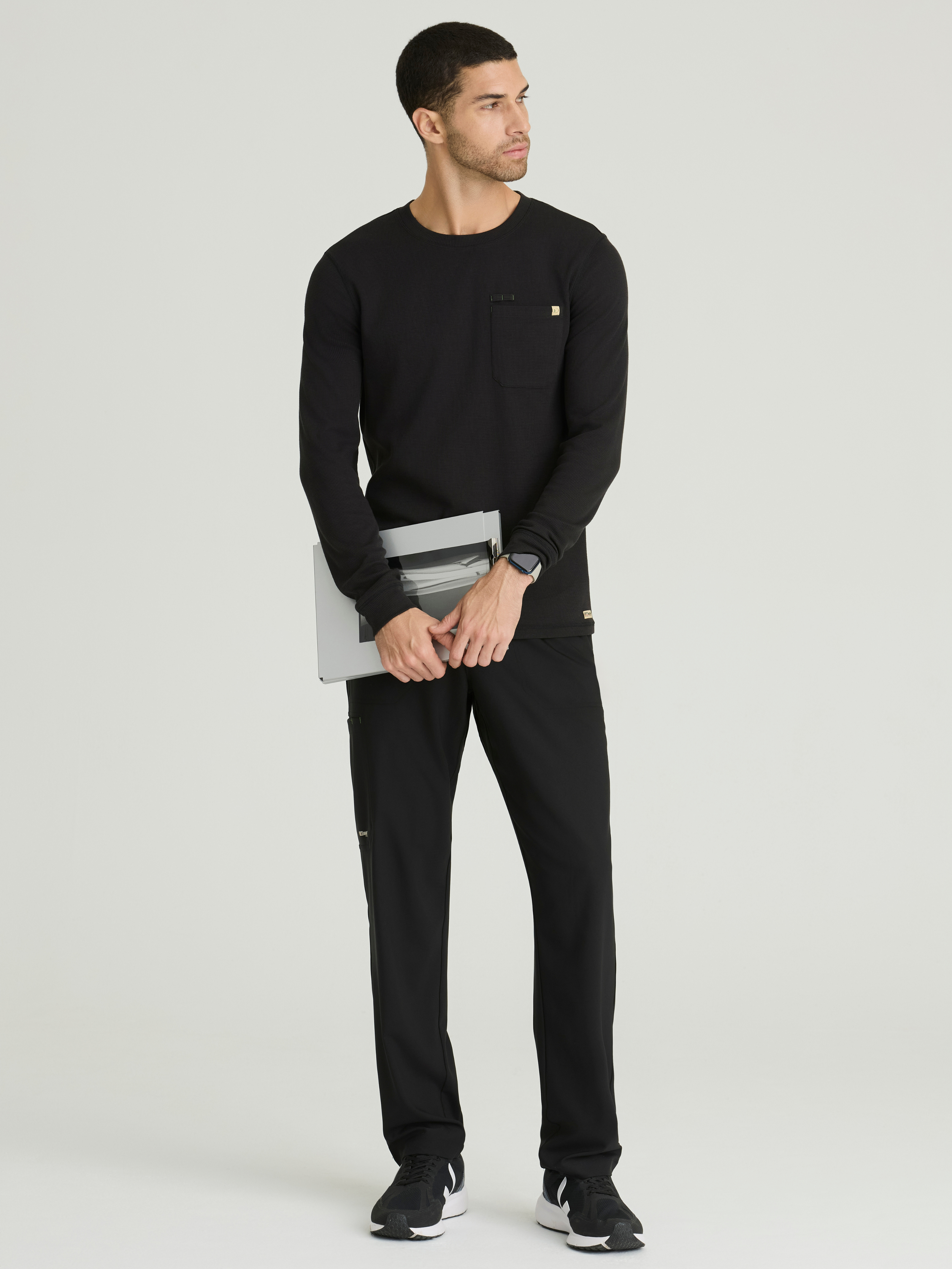 Nomad Men's Single Patch Pocket Long Sleeve Top Grey's Anatomy™ by BARCO® Evolve