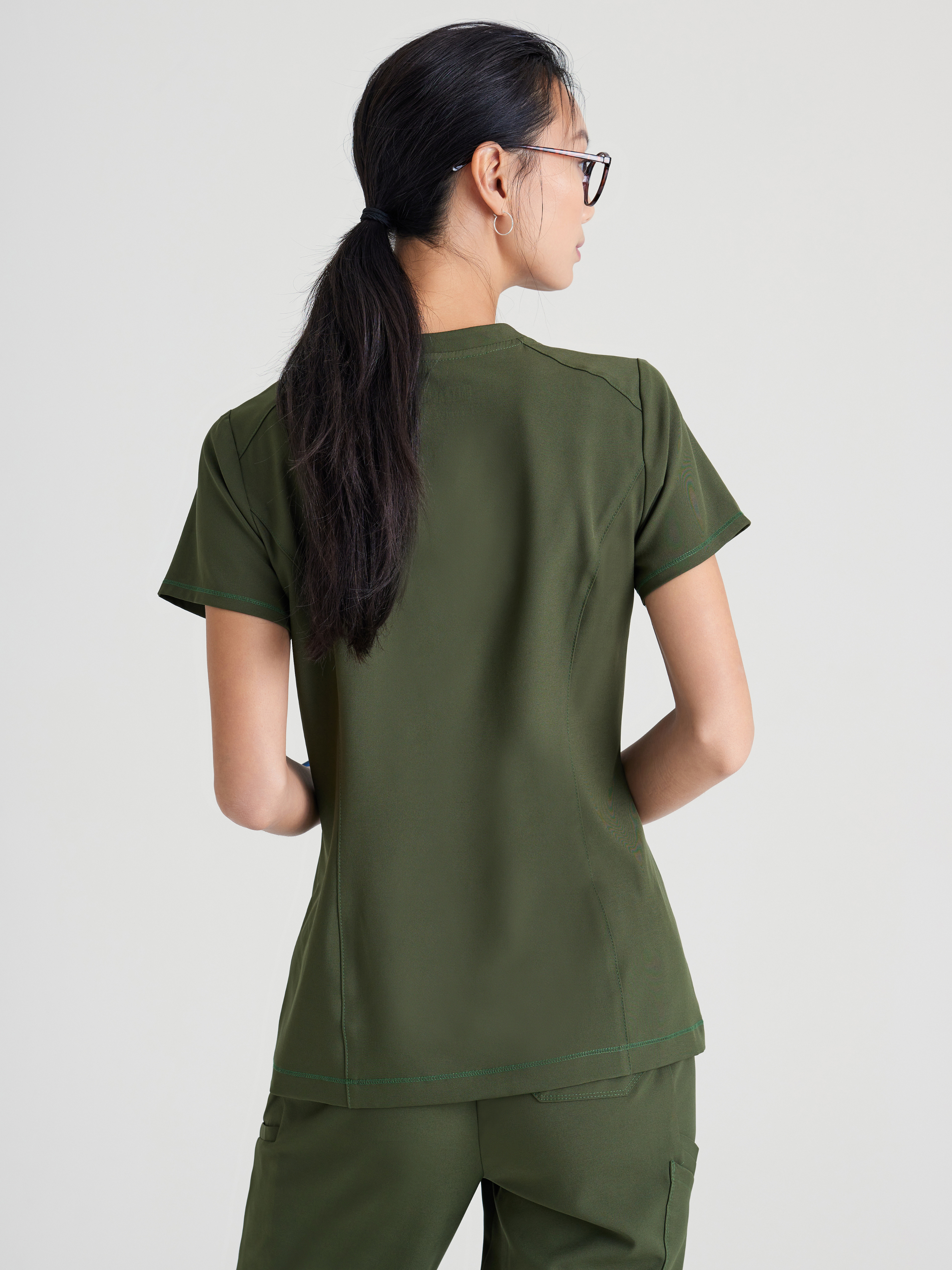 Sway 1-Pocket Banded V-Neck Ciclo® Scrub Top Grey's Anatomy™ by BARCO® Evolve