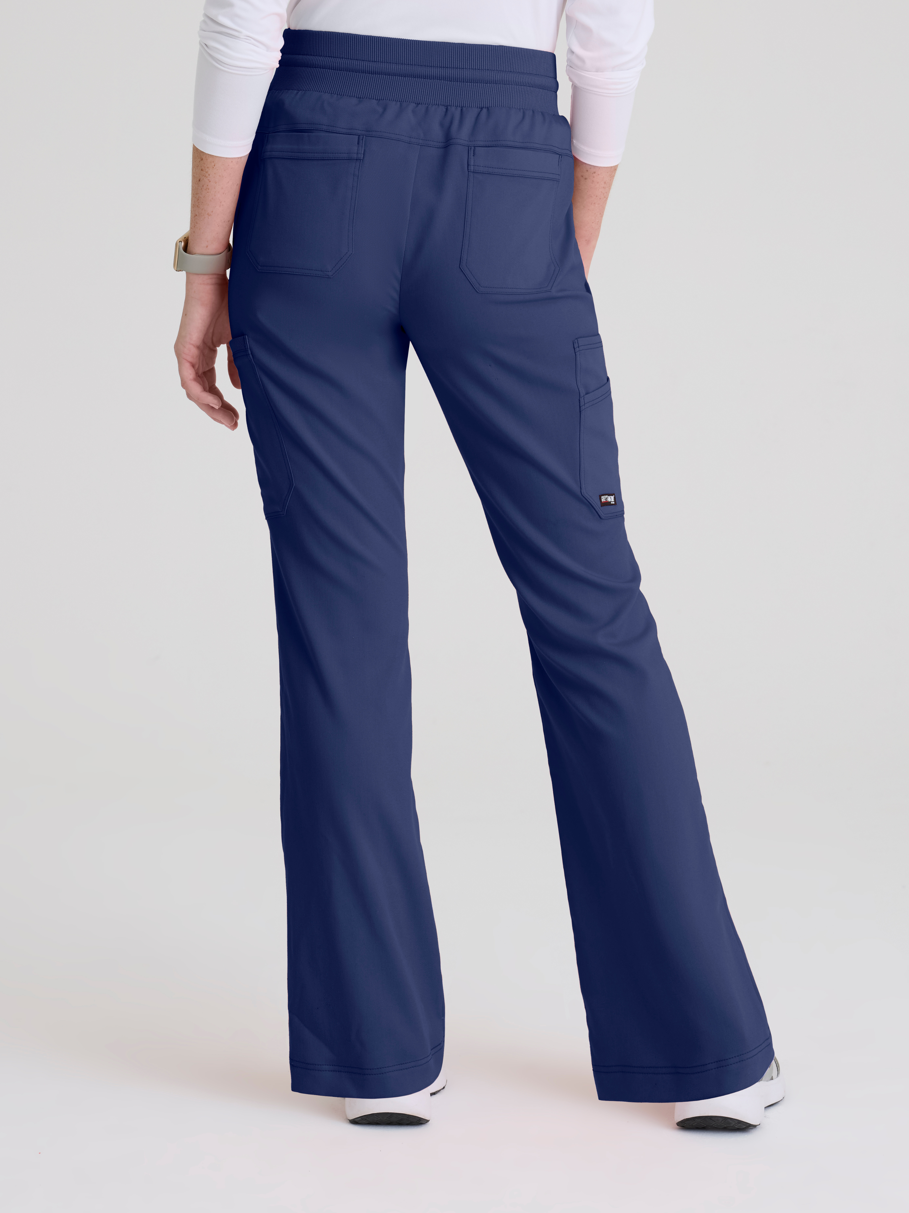 Kristi 7-Pocket Knit Waistband Fit & Flare Pant Grey's Anatomy™ by BARCO® Spandex Stretch