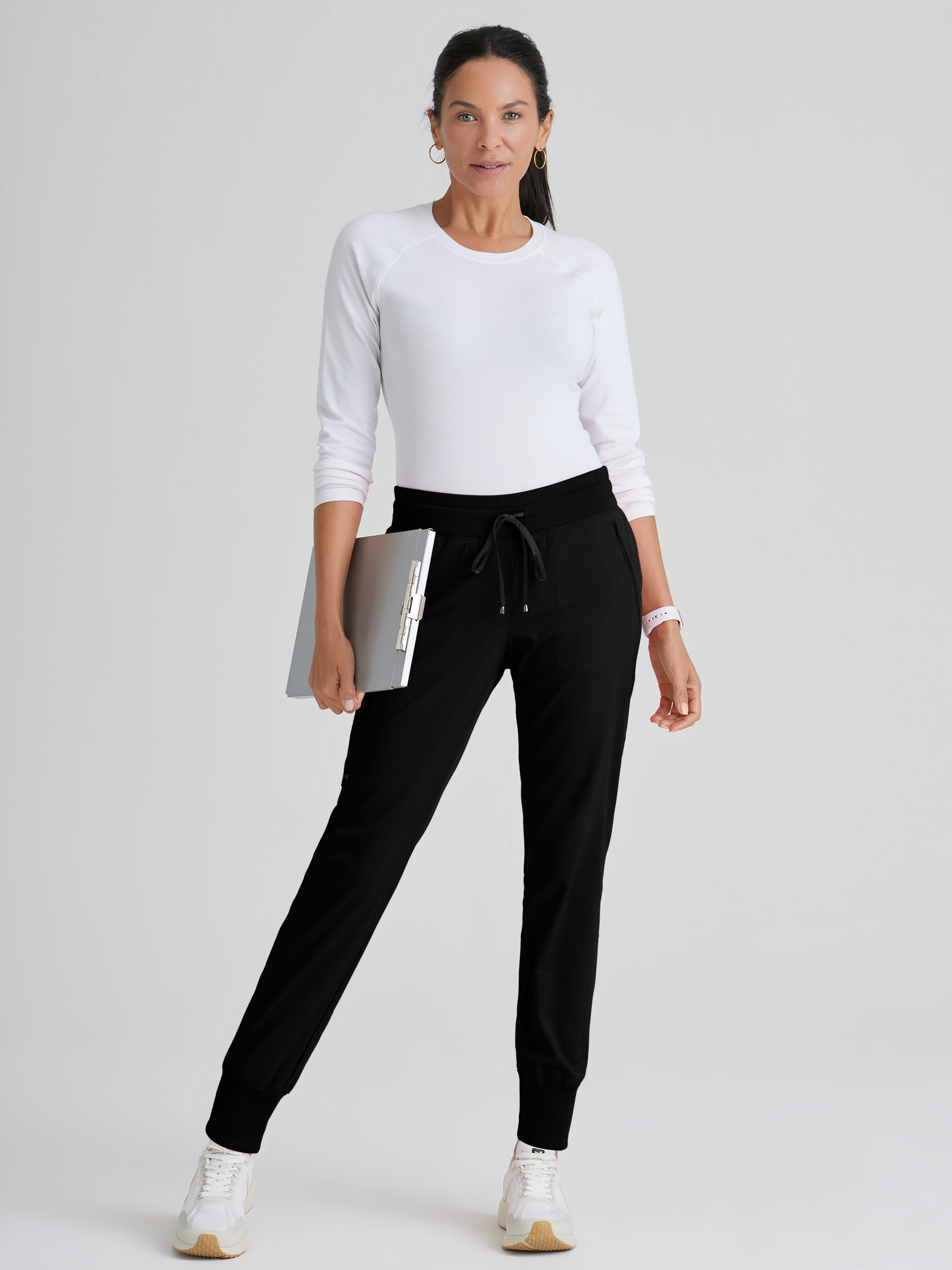 Eden 5-Pocket Mid-Rise Jogger Scrub Pant Grey's Anatomy™ by BARCO® Spandex Stretch