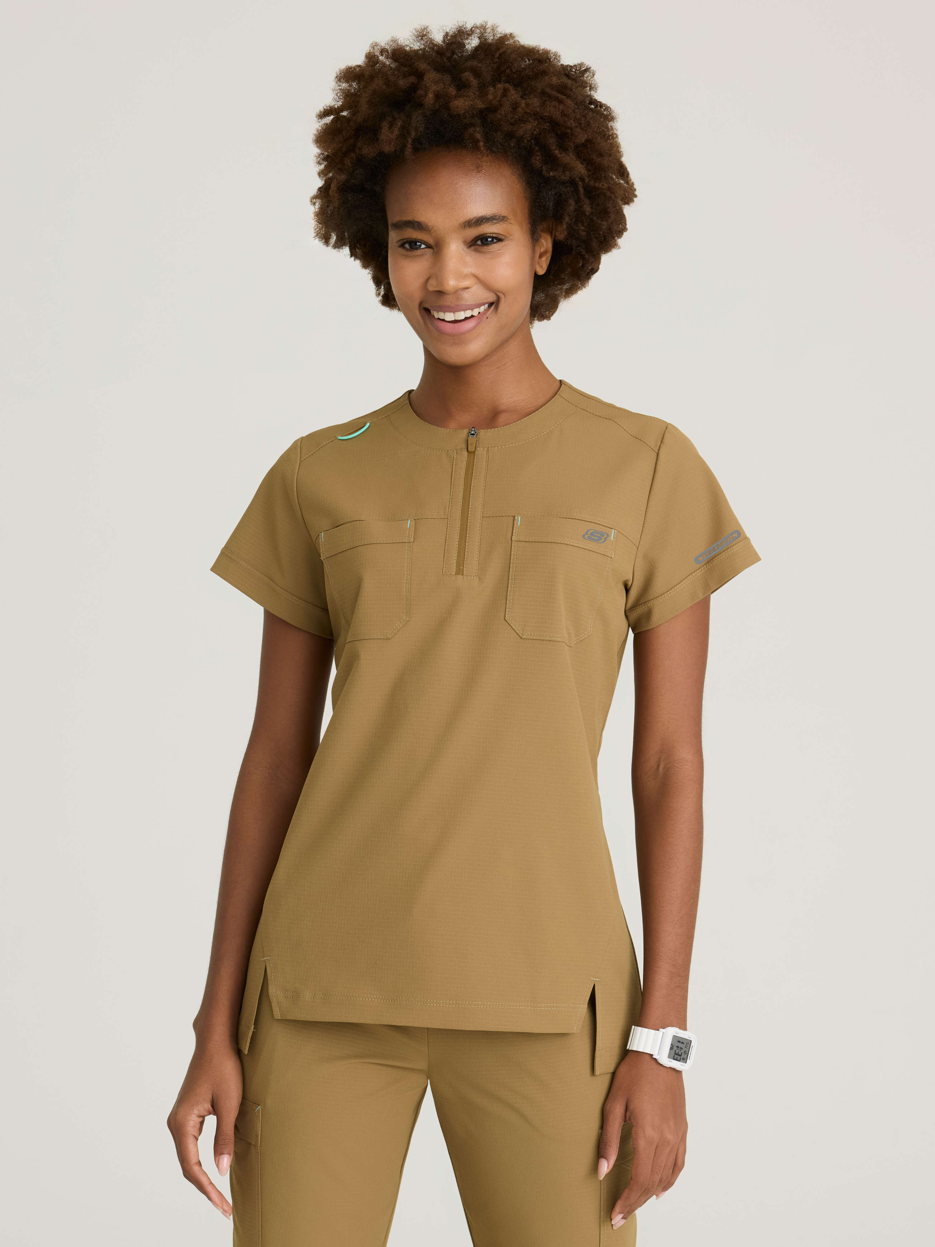 Trek 2-Pocket Rounded Neck Tuck-In Top Skechers™ by BARCO® Ripstop