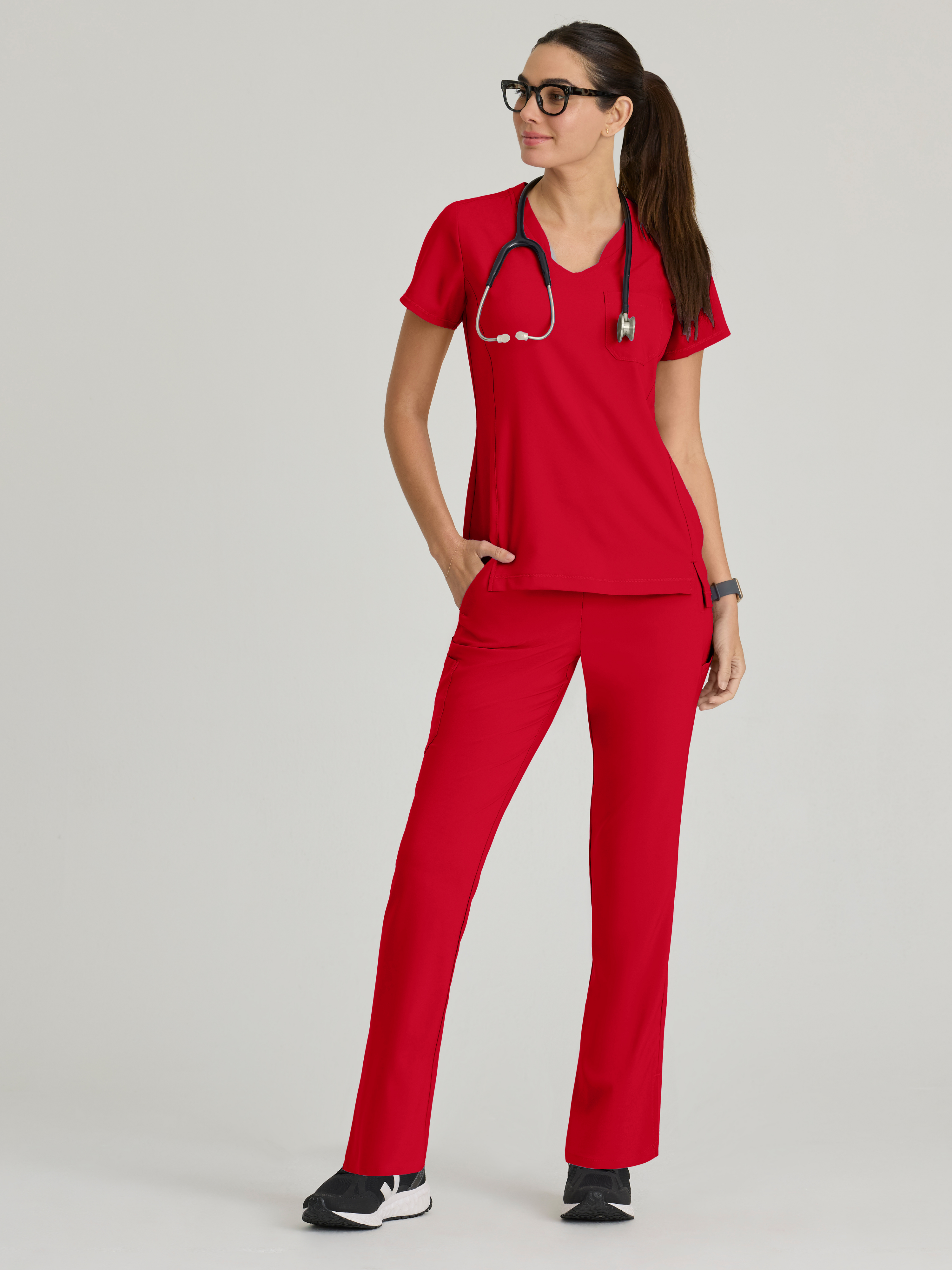 Sway 1-Pocket Banded V-Neck Ciclo® Scrub Top Grey's Anatomy™ by BARCO® Evolve