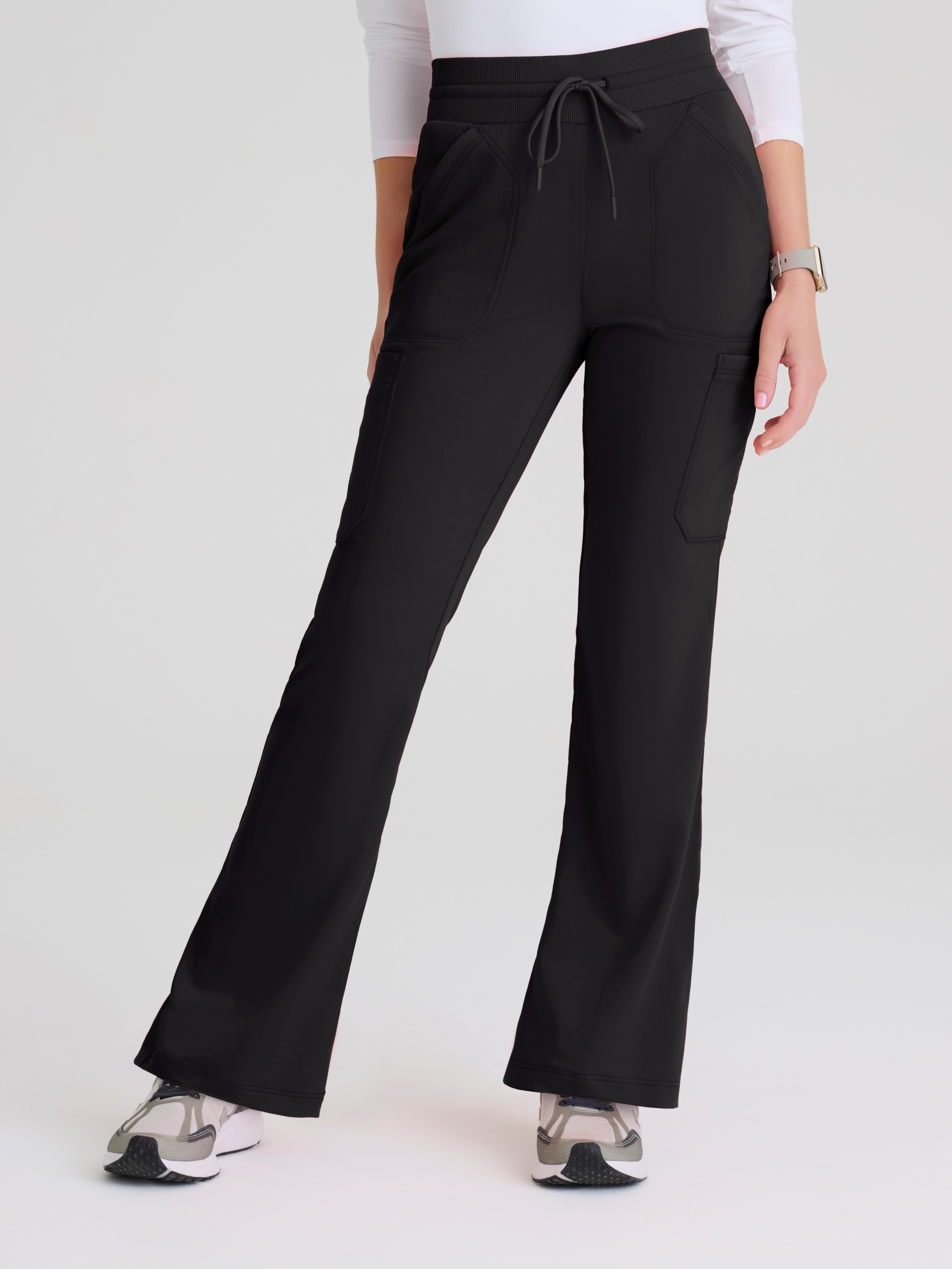 Kristi 7-Pocket Knit Waistband Fit & Flare Pant Grey's Anatomy™ by BARCO® Spandex Stretch