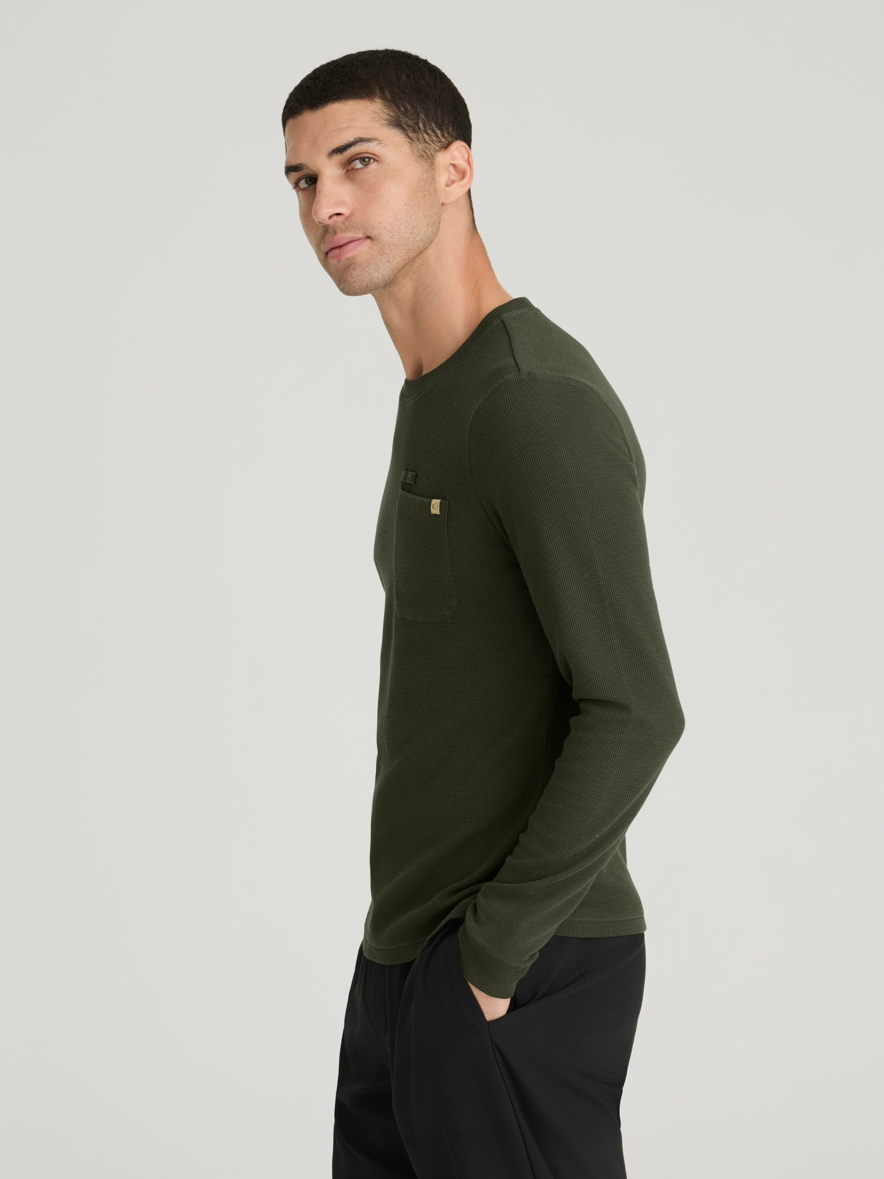Nomad Men's Single Patch Pocket Long Sleeve Top Grey's Anatomy™ by BARCO® Evolve
