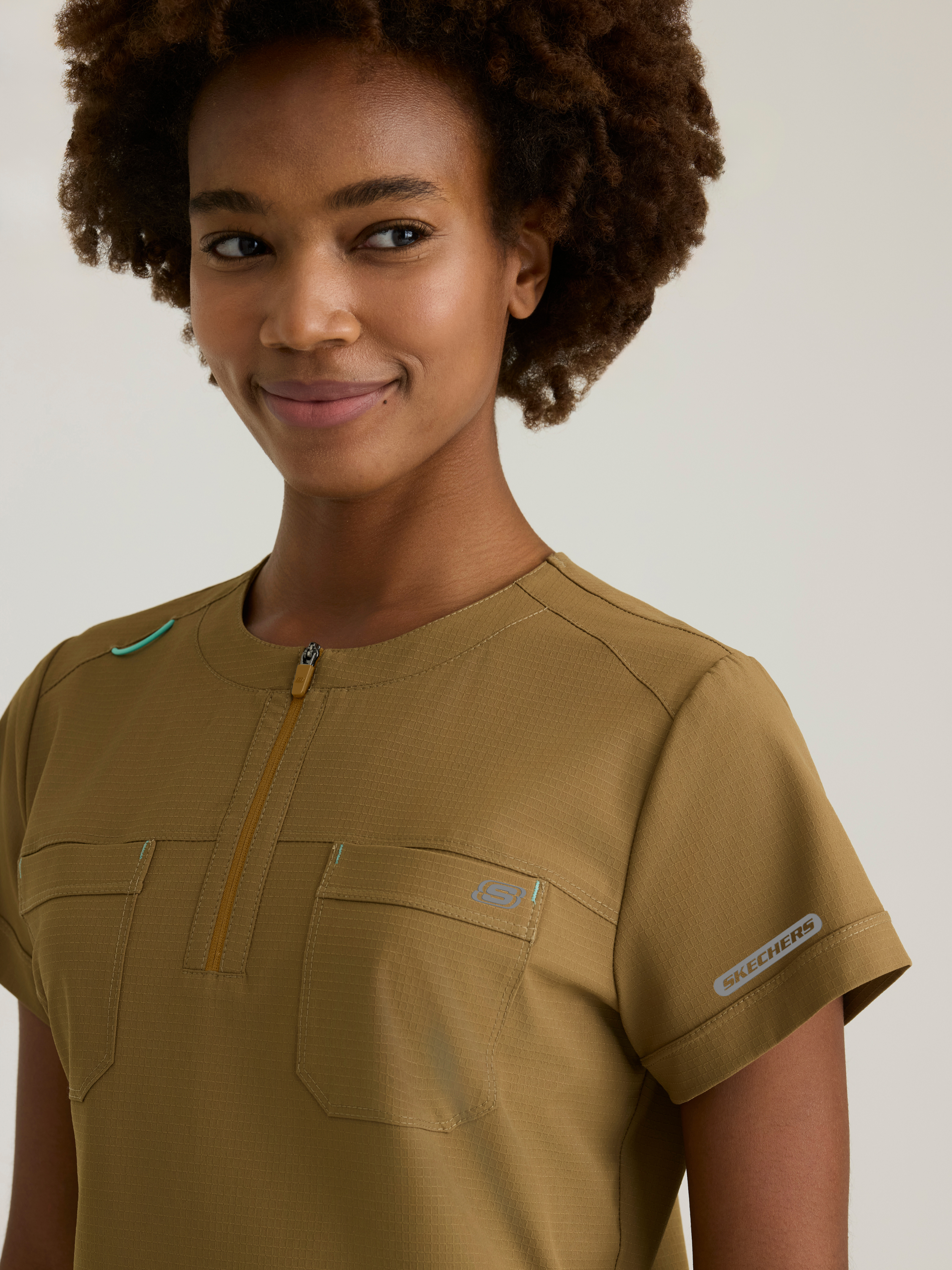 Trek 2-Pocket Rounded Neck Tuck-In Top Skechers™ by BARCO® Ripstop