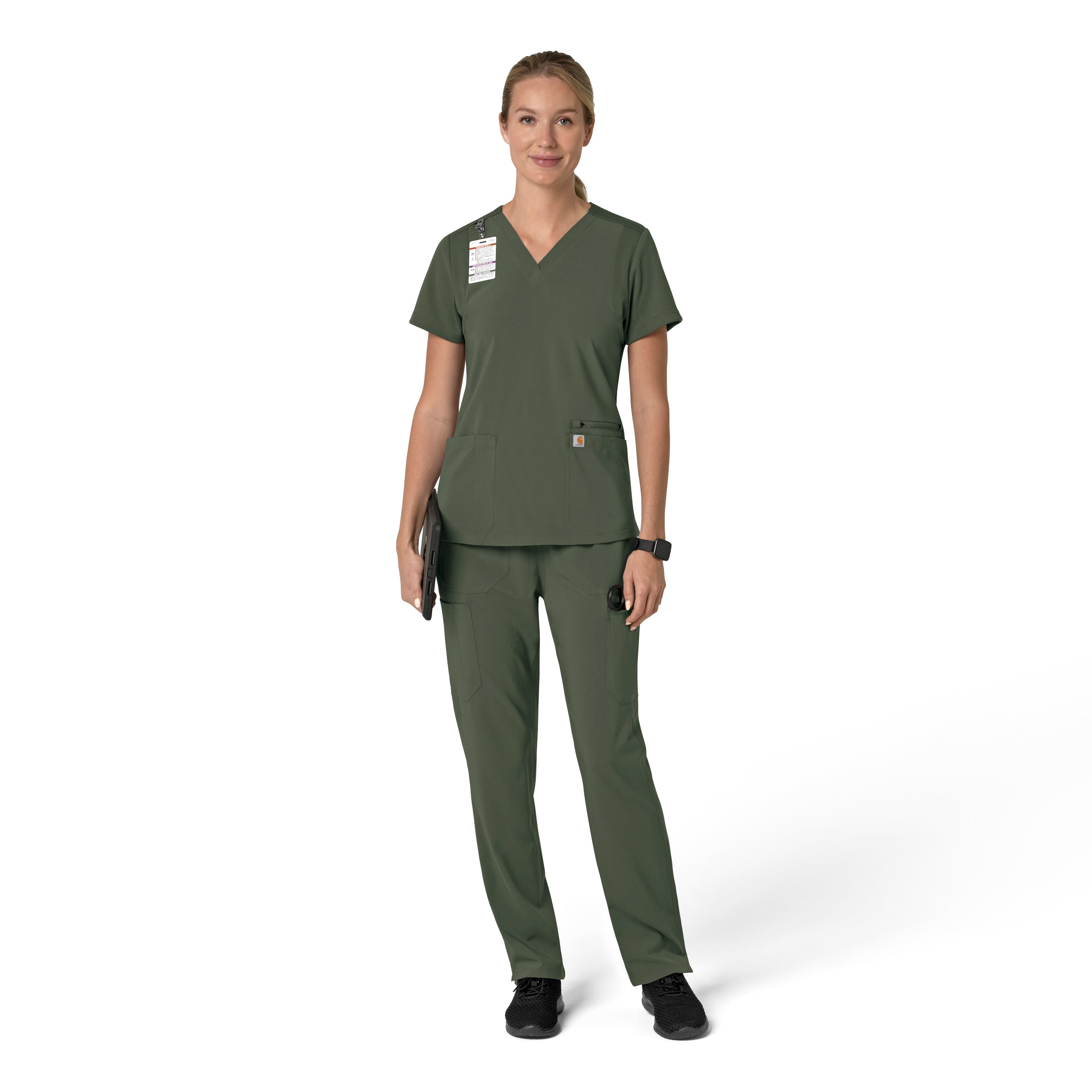 Carhartt Force Cross-Flex Women's Flex Panel V-Neck Scrub Top