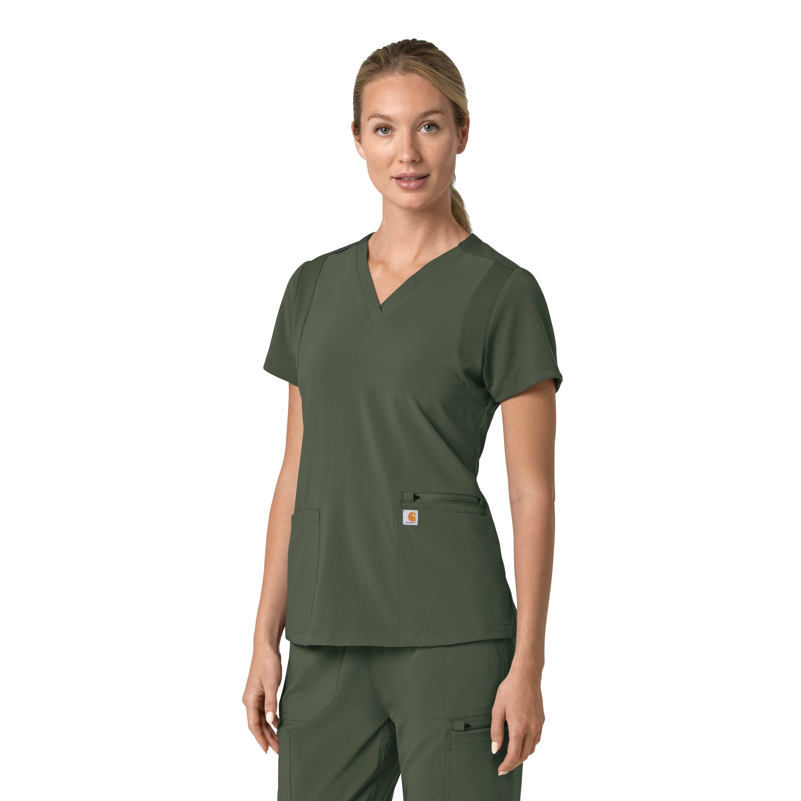 Carhartt Force Cross-Flex Women's Flex Panel V-Neck Scrub Top
