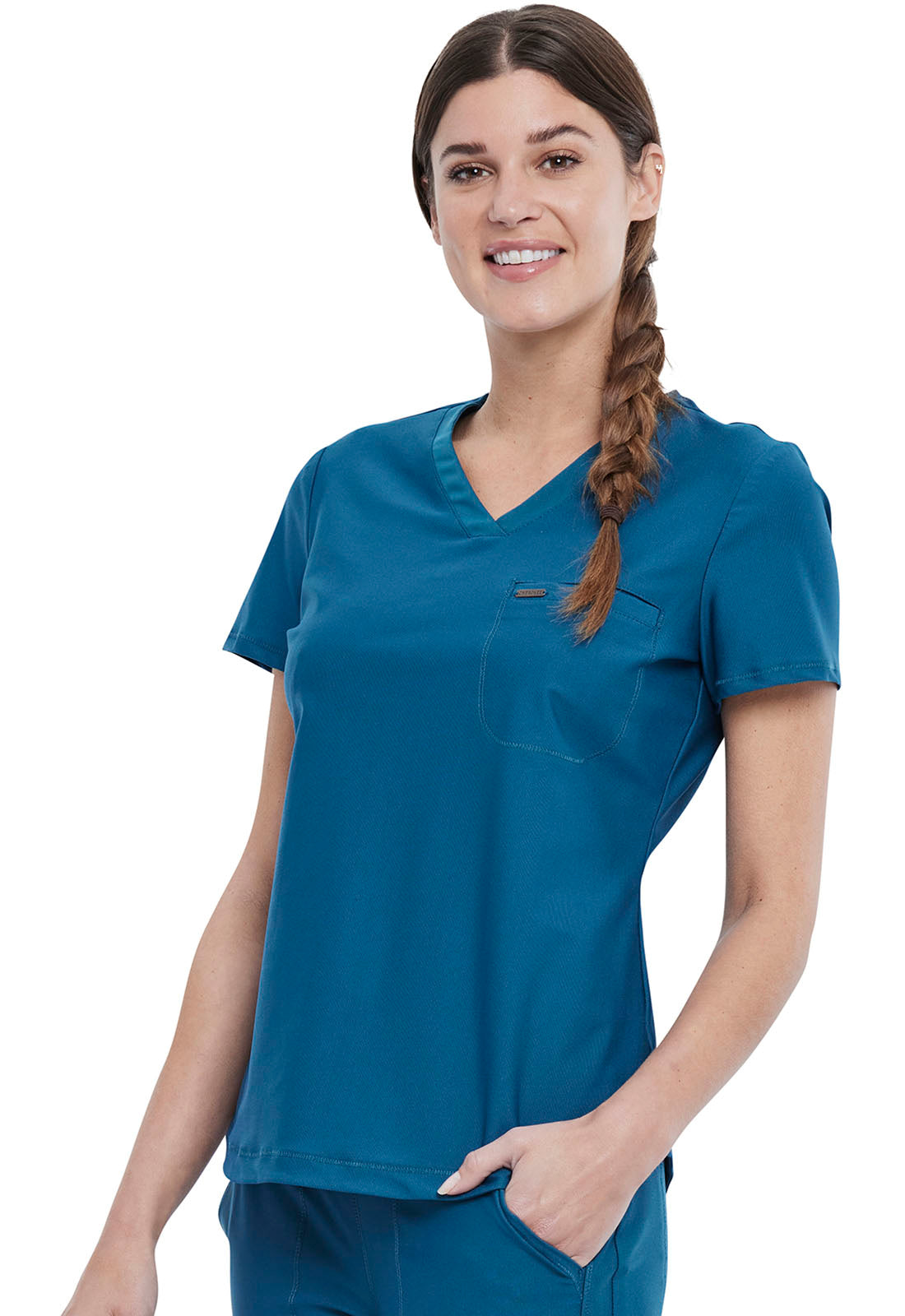 Women's Cherokee Form Tuckable V-Neck Top - BodyMoves Scrubs Boutique