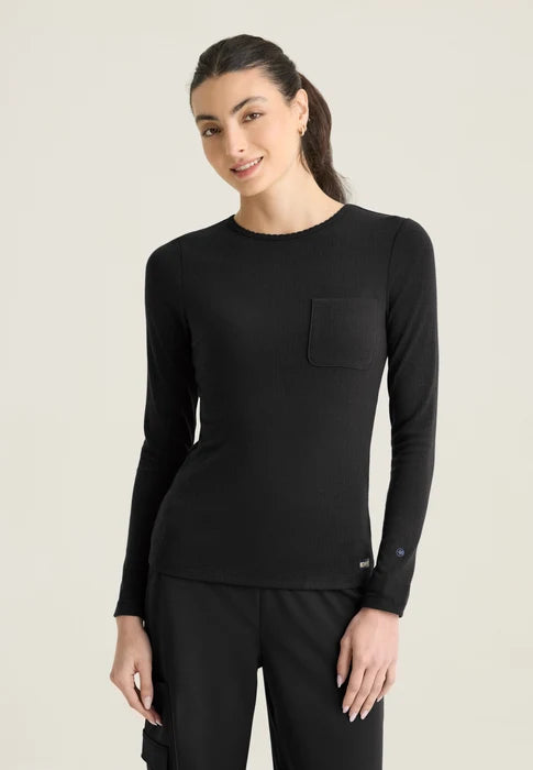 Origin Women's 1-Pocket Crew Neck Long Sleeve Tee Grey's Anatomy™ by Barco Cultivate