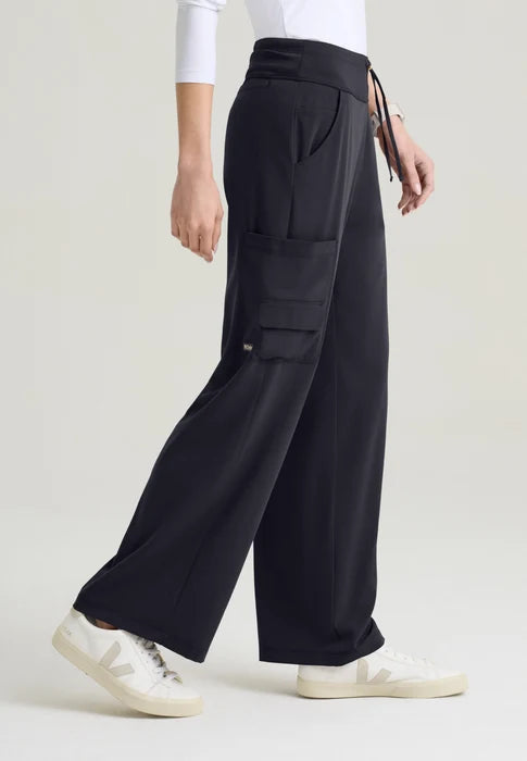Aria Women's 6-Pocket Jersey Knit Waistband Wide Leg Pant Grey's Anatomy™ by Barco Cultivate