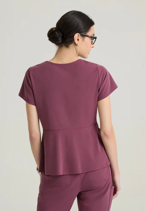 Spring Women's 3-Pocket Classic V-Neck Back Waist Detail Top Grey's Anatomy™ by Barco Cultivate
