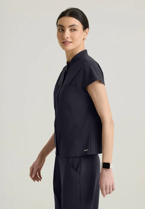 Aria Women's 6-Pocket Sportneck Zip-Front Top Grey's Anatomy™ by Barco Cultivate