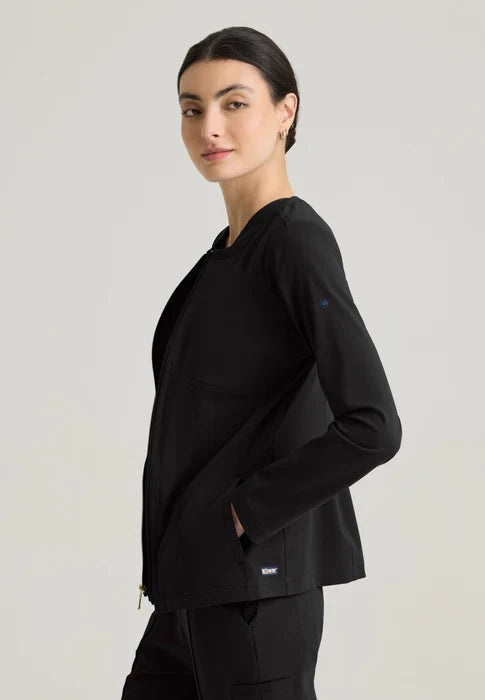 Spring Women's 5-Pocket Round Neck Zip-Front Warm-Up Jacket Grey's Anatomy™ by Barco Cultivate