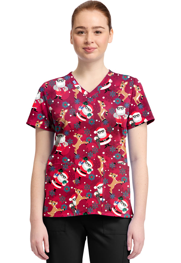 Print V-Neck Top in Future Is Bright