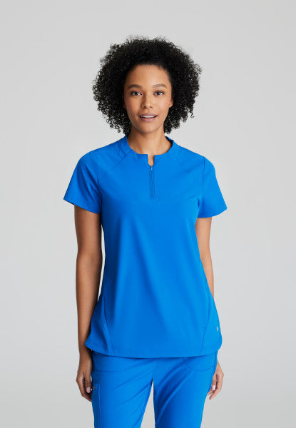 Barco One Women's 2 Pocket Banded Zip Collar "FLUX" Top