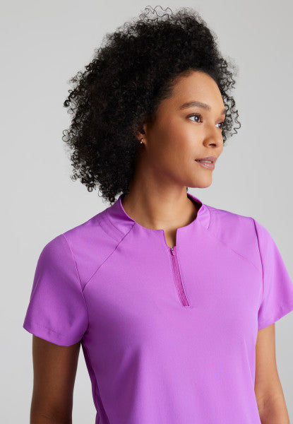 Barco One Women's 2 Pocket Banded Zip Collar "FLUX" Top