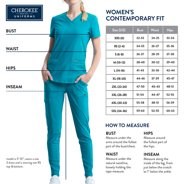 Women's Cherokee Form Mid Rise Tapered Leg Drawstring Pant - BodyMoves Scrubs Boutique