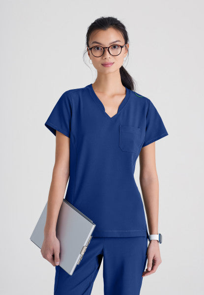 Sway 1-Pocket Banded V-Neck Ciclo® Scrub Top Grey's Anatomy™ by BARCO® Evolve