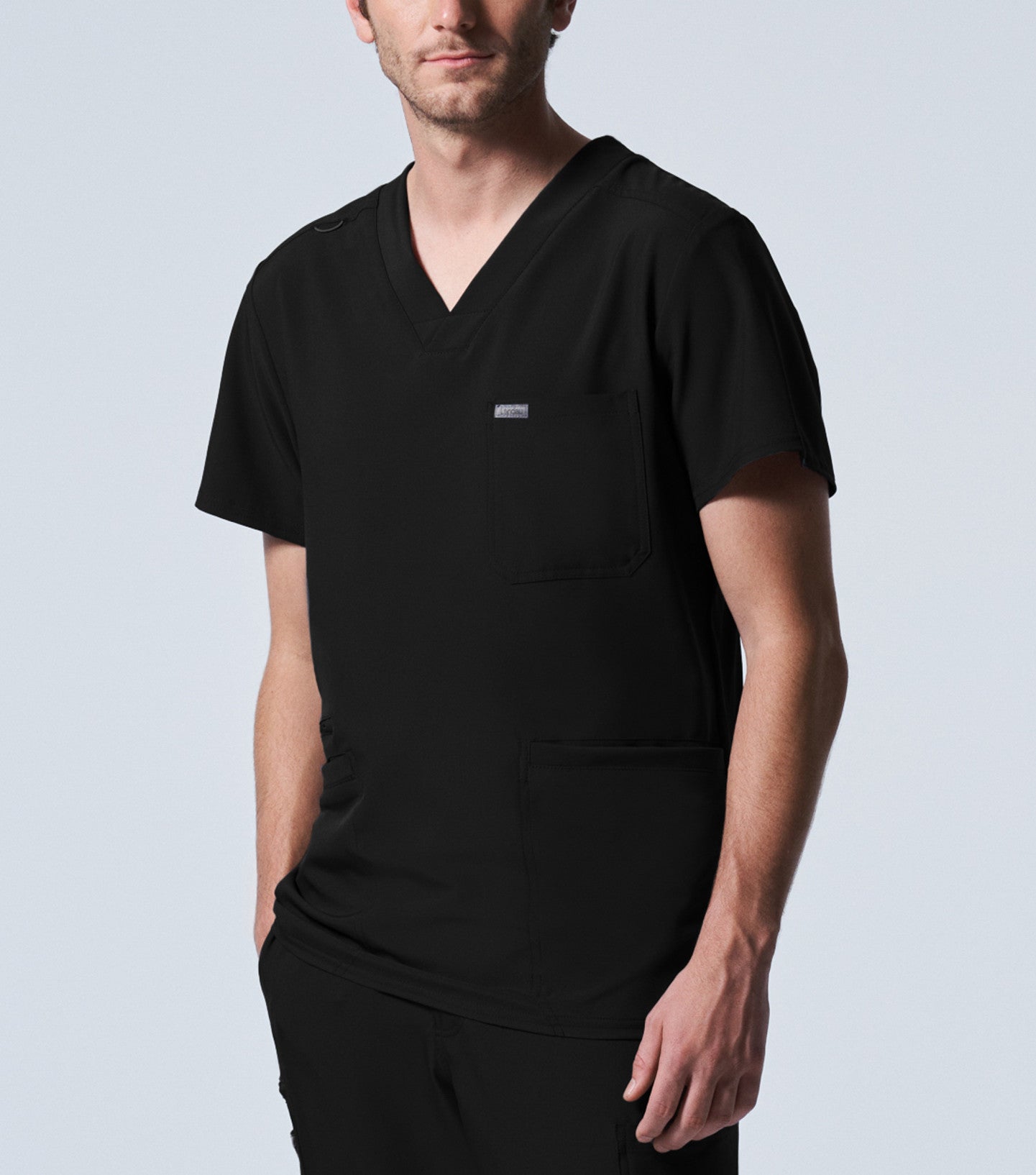 Men's LANDAU FORWARD 4-POCKET V-NECK SCRUB TOP - BodyMoves Scrubs Boutique