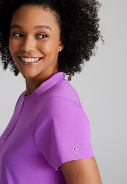 Barco One Women's 2 Pocket Banded Zip Collar "FLUX" Top