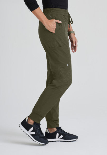 Women's BARCO ONE™ Boost Jogger *MYSTIC CHEETAH OLIVE* - BodyMoves Scrubs Boutique