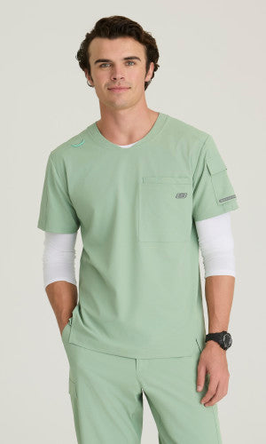 Station 3-Pocket Round Neck High-Low Hem Top Skechers™ by Barco Ripstop