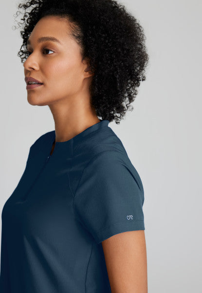 Barco One Women's 2 Pocket Banded Zip Collar "FLUX" Top