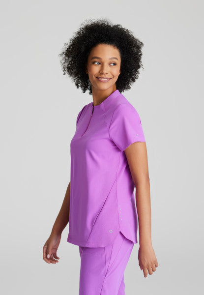 Barco One Women's 2 Pocket Banded Zip Collar "FLUX" Top