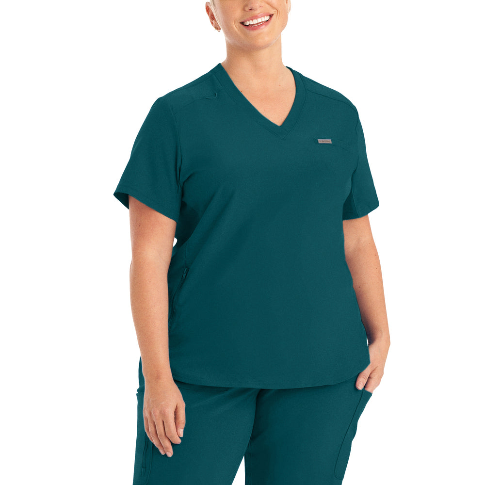 Women's Landau Forward V-Neck Tuck-In Scrub Top - BodyMoves Scrubs Boutique