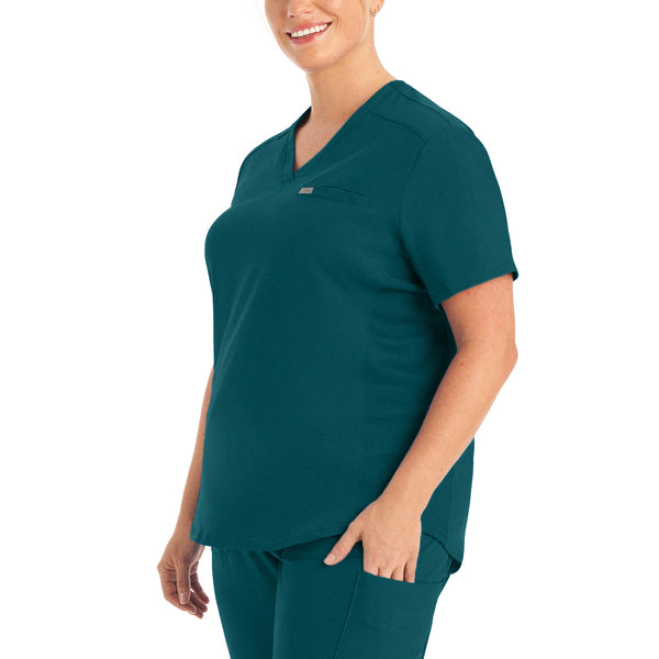 Women's Landau Forward V-Neck Tuck-In Scrub Top - BodyMoves Scrubs Boutique