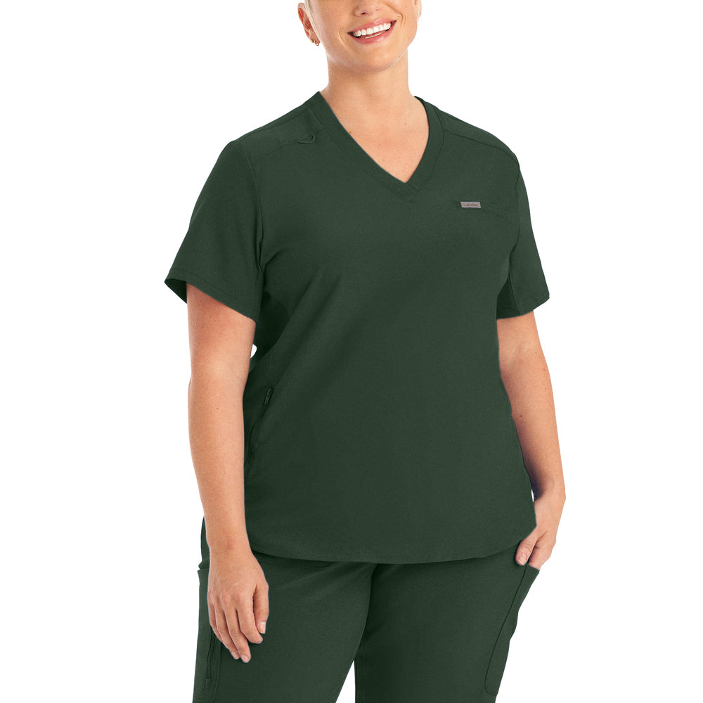 Women's Landau Forward V-Neck Tuck-In Scrub Top - BodyMoves Scrubs Boutique