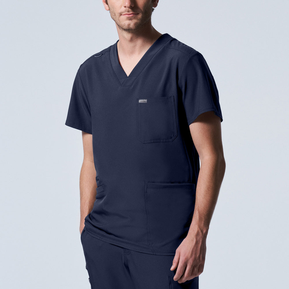 Men's LANDAU FORWARD 4-POCKET V-NECK SCRUB TOP - BodyMoves Scrubs Boutique