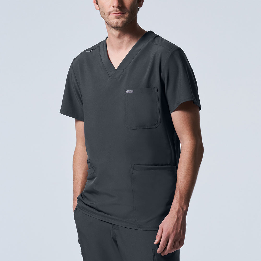 Men's LANDAU FORWARD 4-POCKET V-NECK SCRUB TOP - BodyMoves Scrubs Boutique
