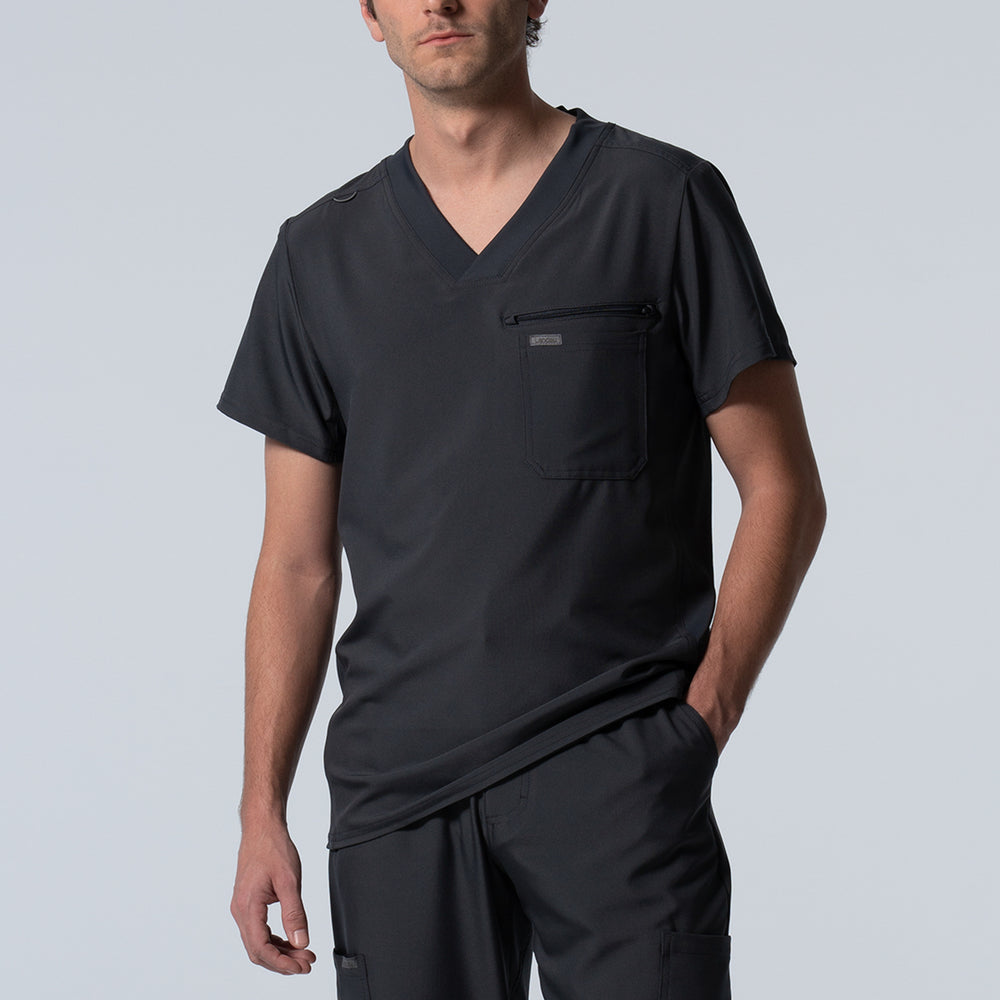 Men's LANDAU FORWARD 2-POCKET V-NECK SCRUB Top - BodyMoves Scrubs Boutique