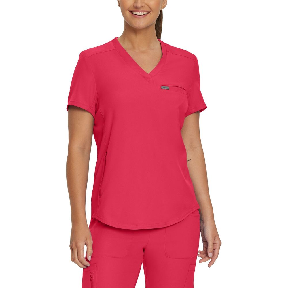 Women's Landau Forward V-Neck Tuck-In Scrub Top - BodyMoves Scrubs Boutique