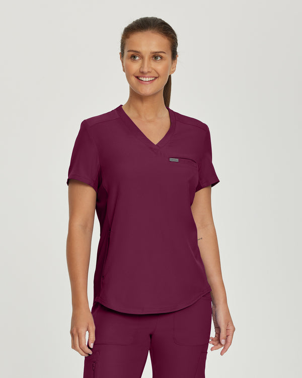 Women's Landau Forward V-Neck Tuck-In Scrub Top - BodyMoves Scrubs Boutique