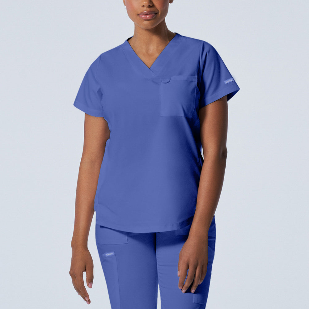 Women's 2-POCKET V-NECK SCRUB TOP - BodyMoves Scrubs Boutique