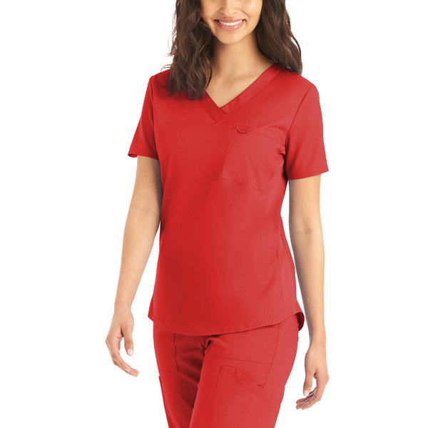 Women's 2-POCKET V-NECK SCRUB TOP