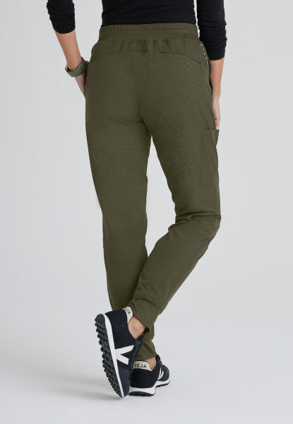 Women's BARCO ONE™ Boost Jogger *MYSTIC CHEETAH OLIVE* – BodyMoves Scrubs  Boutique