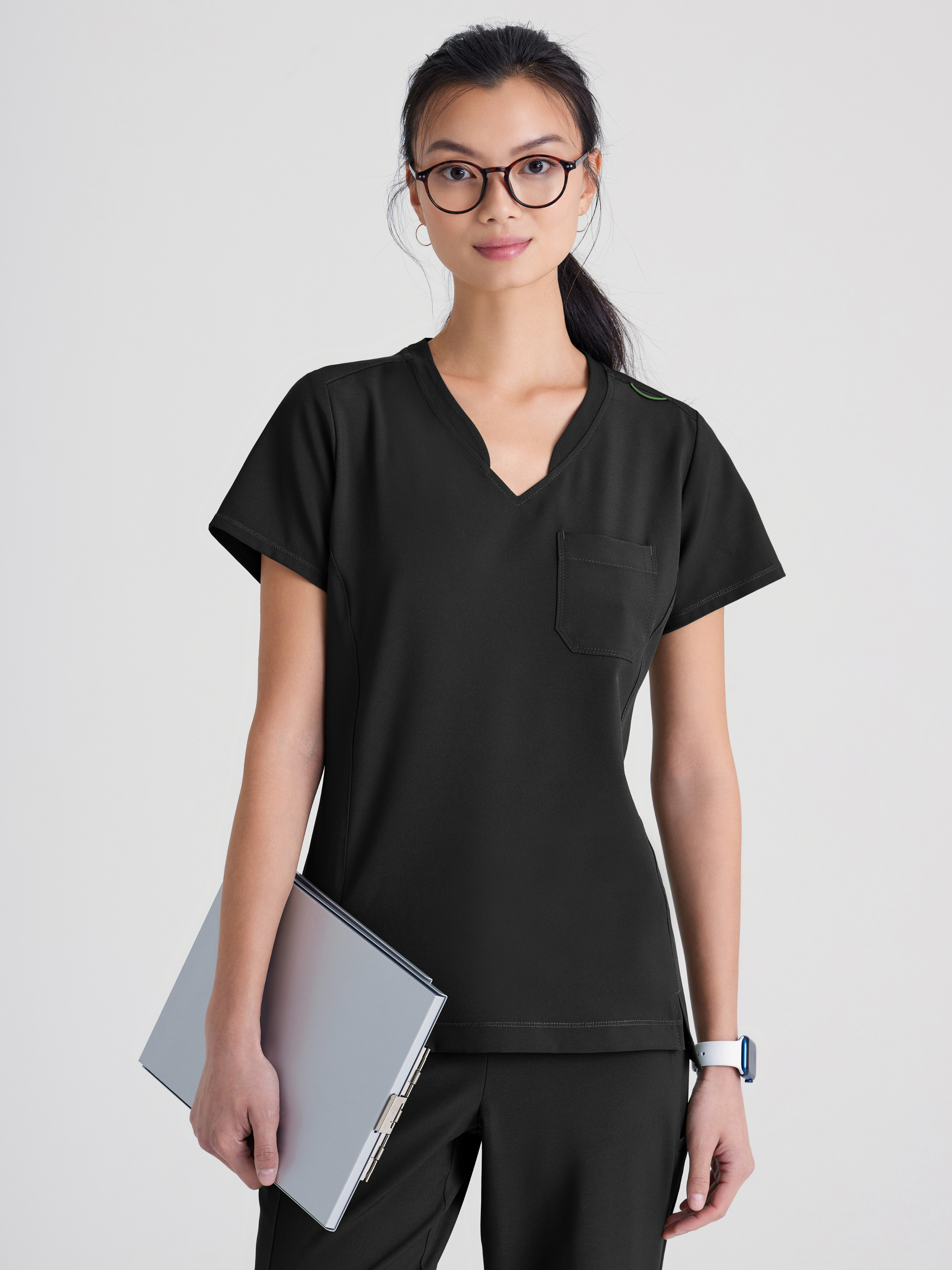 Sway 1-Pocket Banded V-Neck Ciclo® Scrub Top Grey's Anatomy™ by BARCO® Evolve