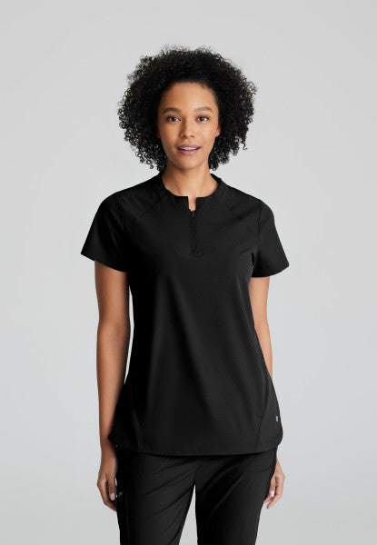 Barco One Women's 2 Pocket Banded Zip Collar "FLUX" Top