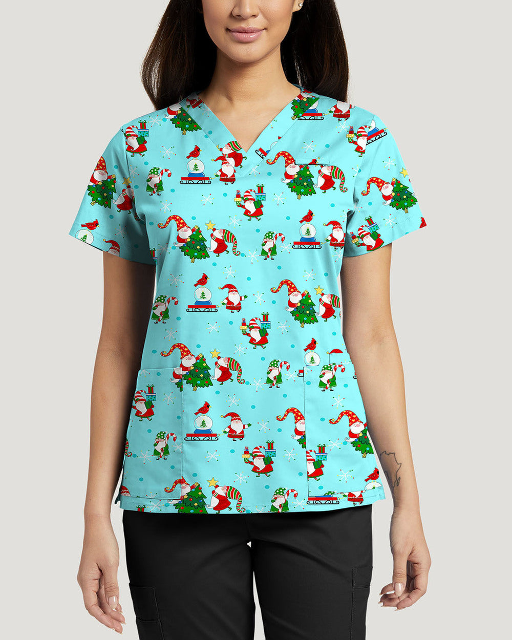 Christmas scrubs top