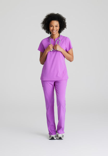 Barco One Women's 2 Pocket Banded Zip Collar "FLUX" Top