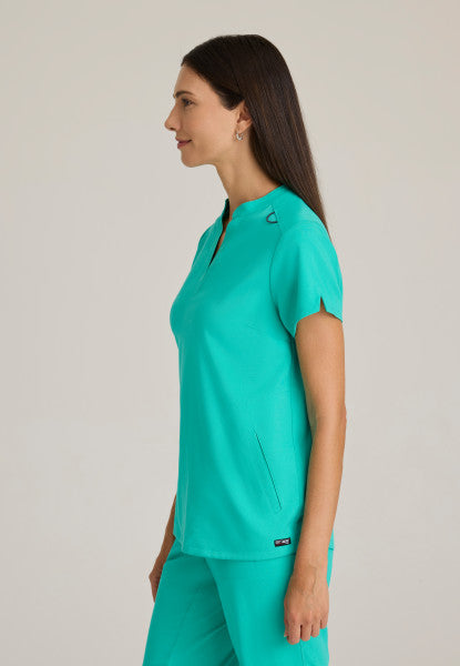 Women's Grey's Anatomy 2 Pocket Banded Collar "Avery" Top (Seasonal Colour Sale!!)